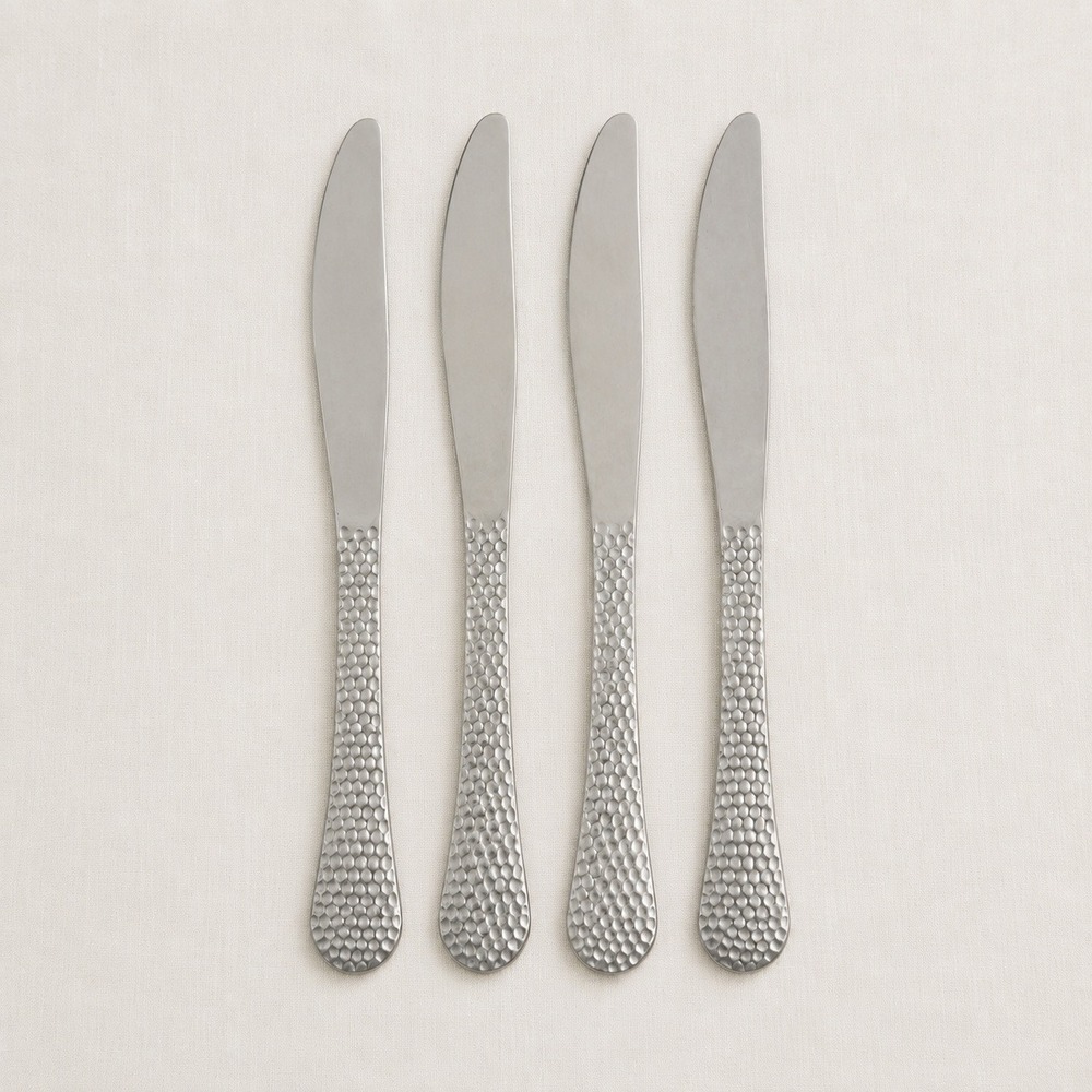 Farberware Pebble Beach Hammered Stainless Dinner Knives‎ Set of 4 HTF Retired